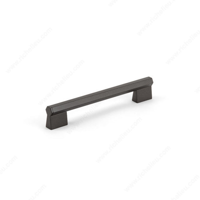 Richelieu MN2487Z96E237 Contemporary Metal Pull - MN2487Z, Verona Graphite / Matte Metalized Bronze, 3 25/32 in, 4 31/32 in
