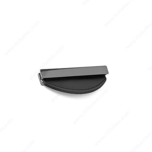 Richelieu MN2467Z120U102 Contemporary Leather and Metal Recessed Pull - MN2467Z, Matte Black / Black Nickel
