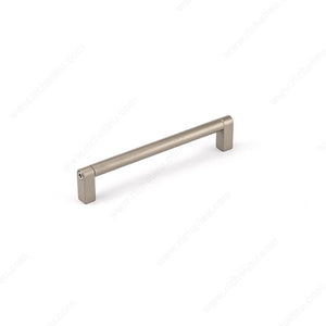 Richelieu MN2503Z160E373 Contemporary Brass and Metal Pull - MN2503Z, Matte Istanbul Bronze, 6 5/16 in, 6 25/32 in