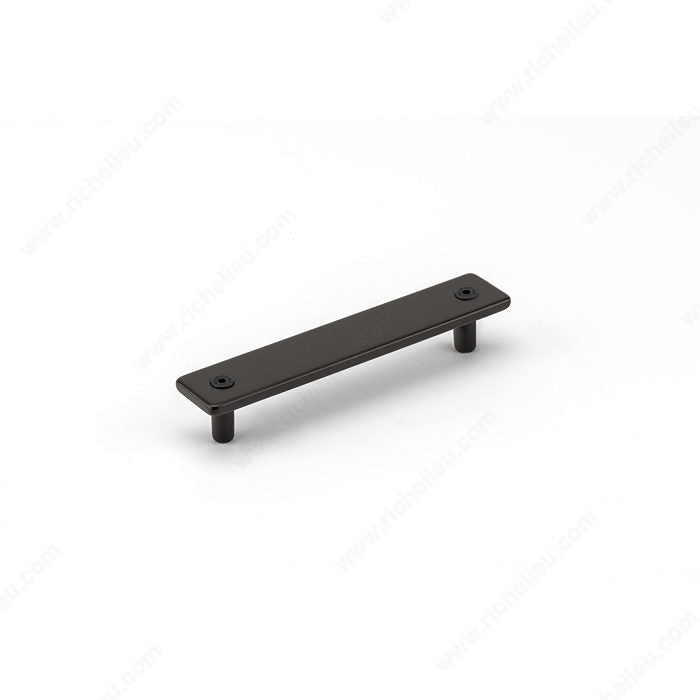 Richelieu MN2478Z128E237 Contemporary Metal Pull - MN2478Z, Verona Graphite / Matte Metalized Bronze, 5 1/32 in, 6 7/32 in