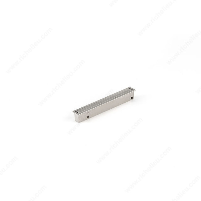 Richelieu MN2313Z105G115 Contemporary Recessed Metal Pull - MN2313Z, Brushed Nickel / Bright Satin Nickel