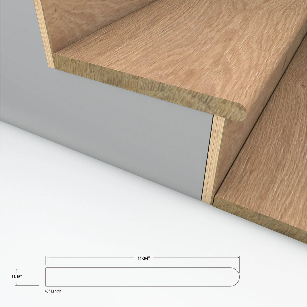 CALI Cave Entry Cypress Den Stair Tread 7601000317 48 x 11-13/16 x 1-1/16