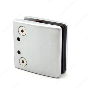 Richelieu GMGC398BN Square Glass Clamp for Flat Surface Mounting, Adjustable, Brushed Nickel