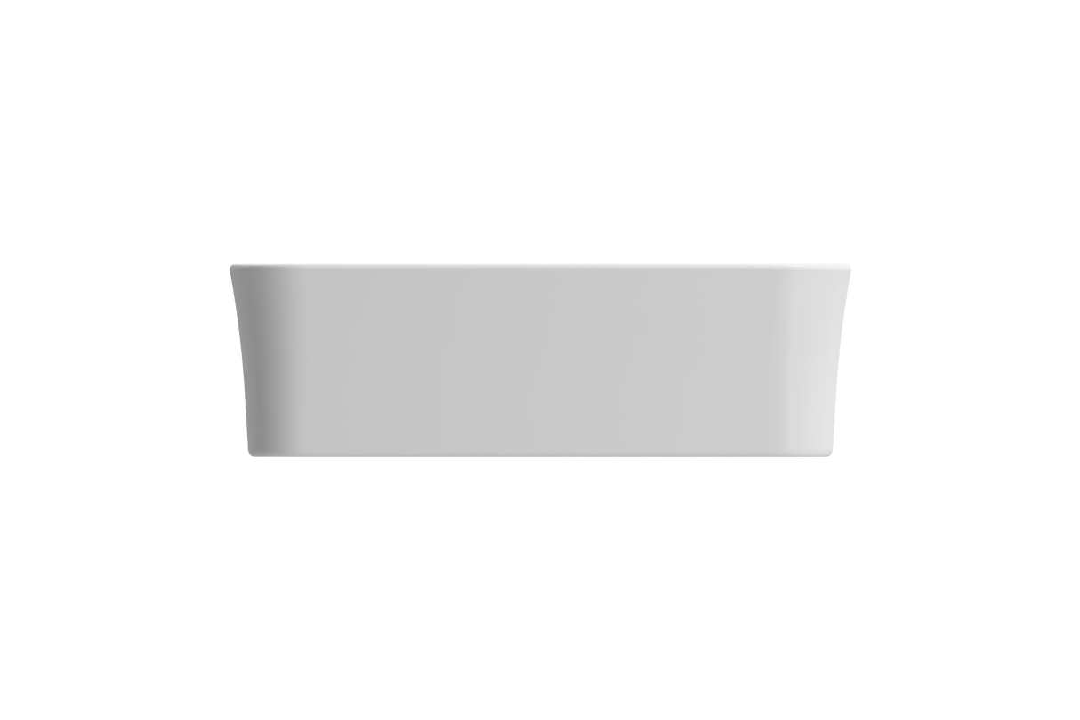 BOCCHI 1476-002-0125 Sottile Rectangle Vessel Fireclay 21.5 in. with Matching Drain Cover in Matte White