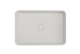 BOCCHI 1476-002-0125 Sottile Rectangle Vessel Fireclay 21.5 in. with Matching Drain Cover in Matte White