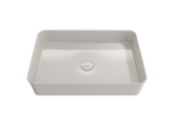 BOCCHI 1476-014-0125 Sottile Rectangle Vessel Fireclay 21.5 in. with Matching Drain Cover in Biscuit