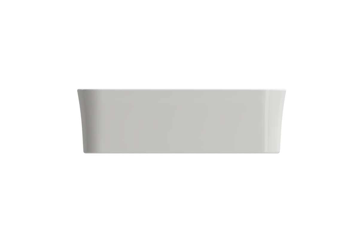 BOCCHI 1476-014-0125 Sottile Rectangle Vessel Fireclay 21.5 in. with Matching Drain Cover in Biscuit