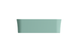 BOCCHI 1476-033-0125 Sottile Rectangle Vessel Fireclay 21.5 in. with Matching Drain Cover in Matte Mint Green