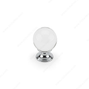 Richelieu BP033014011 Modern Glass Knob - 0330, Clear / Chrome