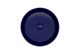 BOCCHI 1478-010-0125 Sottile Round Vessel Fireclay 15 in. with Matching Drain Cover in Sapphire Blue