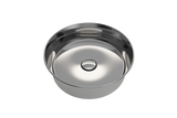 BOCCHI 1478-401-0125 Sottile Round Vessel Fireclay 15 in. with Matching Drain Cover in Platinum
