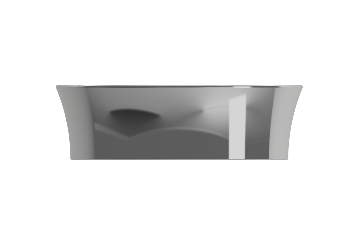 BOCCHI 1478-401-0125 Sottile Round Vessel Fireclay 15 in. with Matching Drain Cover in Platinum