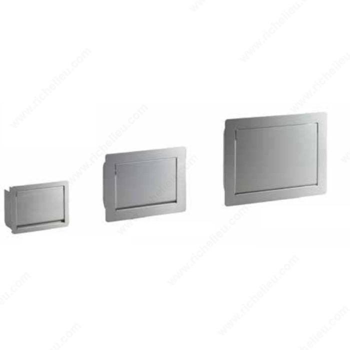 Sugatsune 7555180170 Rectangular Trash Chute with Lid, 8 7/32 in, 6 3/32 in, 8 19/32 in, 6 15/32 in