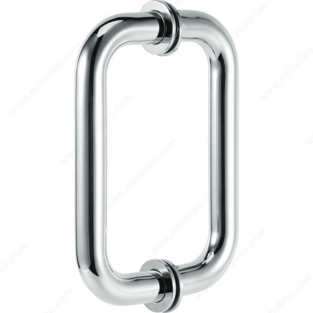 Richelieu SDTRDB07506195 3/4 in (19 mm) Round Tubular Handle with Flat Washers, Brushed Nickel, 6 in