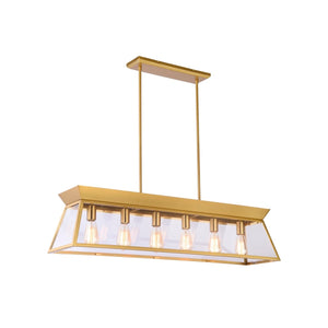 Lucian Linear Pendant - Brushed Brass