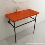 BOCCHI 1490-012-0126 Fenice Wall-Mounted Sink Fireclay 35.5 in. 1-Hole in Orange