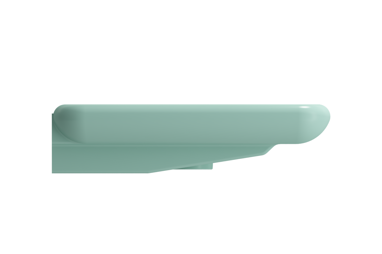 BOCCHI 1490-033-0126 Fenice Wall-Mounted Sink Fireclay 35.5 in. 1-Hole in Matte Mint Green