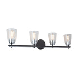 Essex Bathroom Vanity Light - Black and Chrome / 4-Light