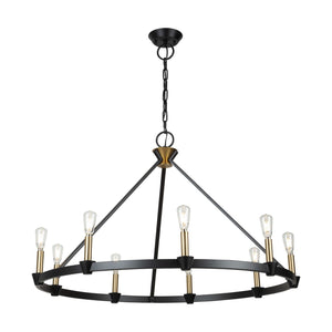 Notting Hill Chandelier - Black and Brushed Brass / 36.00