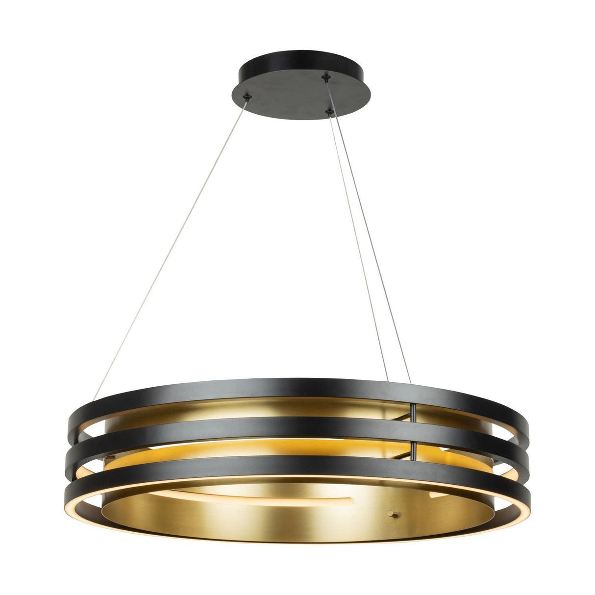 Toledo Color Select Chandelier - Black and Brushed Brass / 25.50