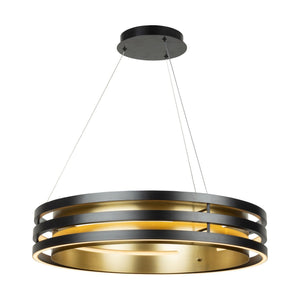 Toledo Color Select Chandelier - Black and Brushed Brass / 25.50