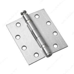 Richelieu 44823BCB 114 mm (4 1/2") Full Mortise Ball Bearing Butt Hinge with Raised Pin, Brushed Chrome
