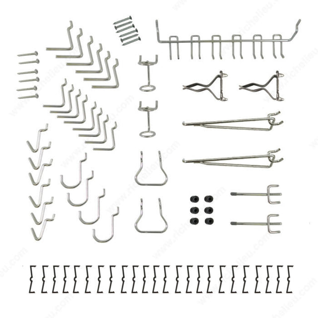 Richelieu 23793R Locking Peg Hook Assortment - 47 Pieces