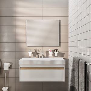 Eviva Sax 24" x 30" Rectangular Chrome Metal Framed Mirror