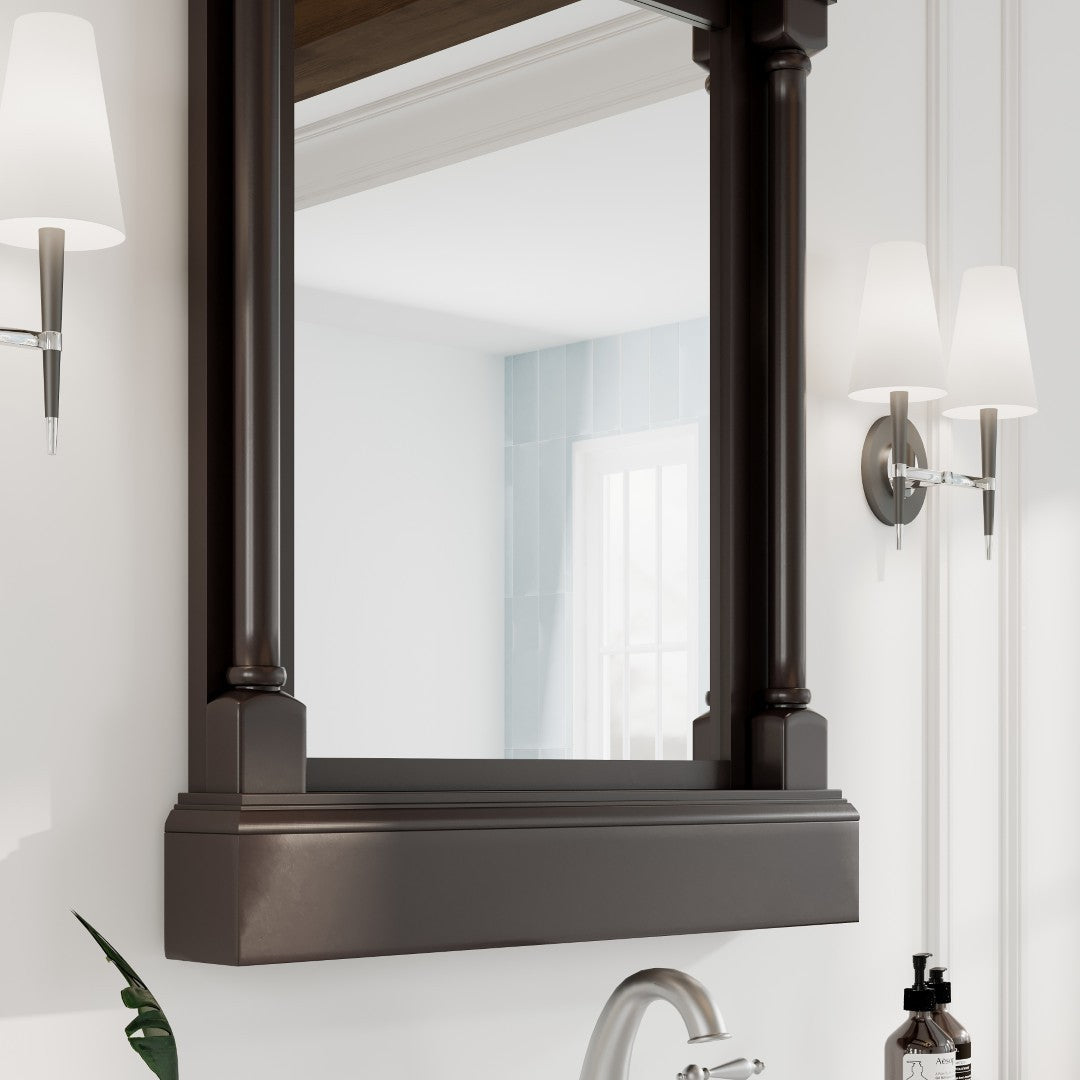 Eviva Preston 36" x 29" Rectangular Aged Chocolate Solid Wood Framed Mirror