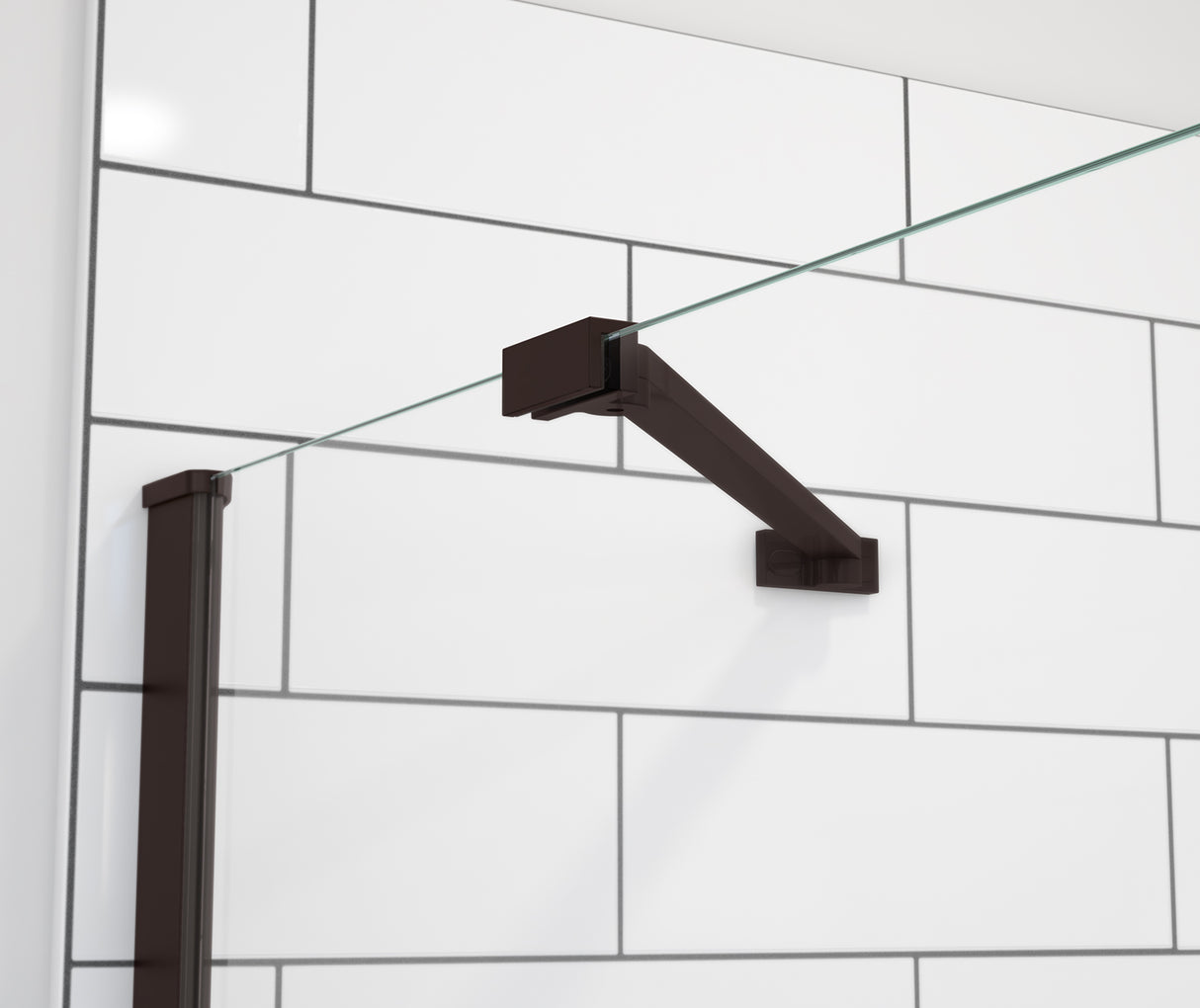 MAAX 139577-900-173-000 Reveal Sleek 71 41 ½-44 ½ x 71 ½ in. 8 mm Pivot Shower Door for Alcove Installation with Clear glass in Dark Bronze