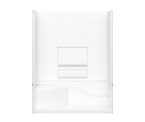 MAAX 141429-000-002-001 Olio 6030 Seated Base AcrylX Alcove Shower Base with Right-Hand Drain in White