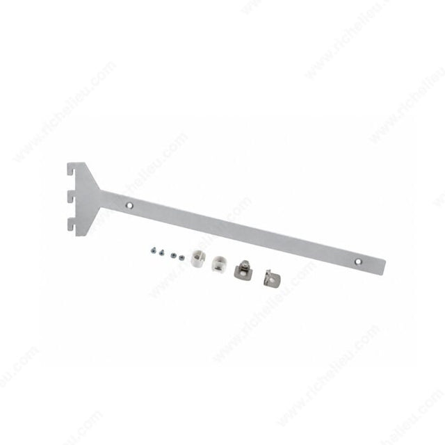 Richelieu 678410100 Angled Lateral Brackets for Shoe Shelves, Aluminum Gray, 3/4 in, 100