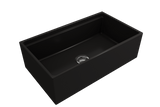 BOCCHI 1504-004-0120 Contempo Step-Rim Apron Front Fireclay 33 in. Single Bowl Kitchen Sink with Integrated Work Station & Accessories in Matte Black