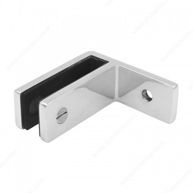 Richelieu SSPFEBWALLGB 90° Glass to Wall Connector, with Square Ends, Graphite Black, 13/32 to 15/32 in, 15/16 in, 2 9/16 in