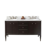 Charlottesville w/Nickel 60" Double Bowl Vanity - Door Vintage Black