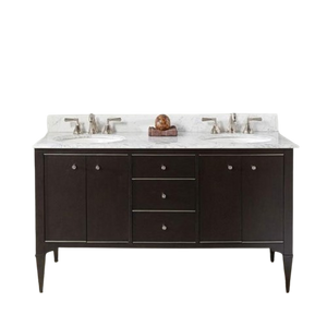 Charlottesville w/Nickel 60" Double Bowl Vanity - Door Vintage Black