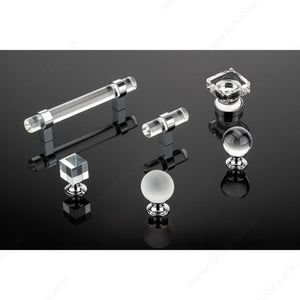 Richelieu BP033014011 Modern Glass Knob - 0330, Clear / Chrome