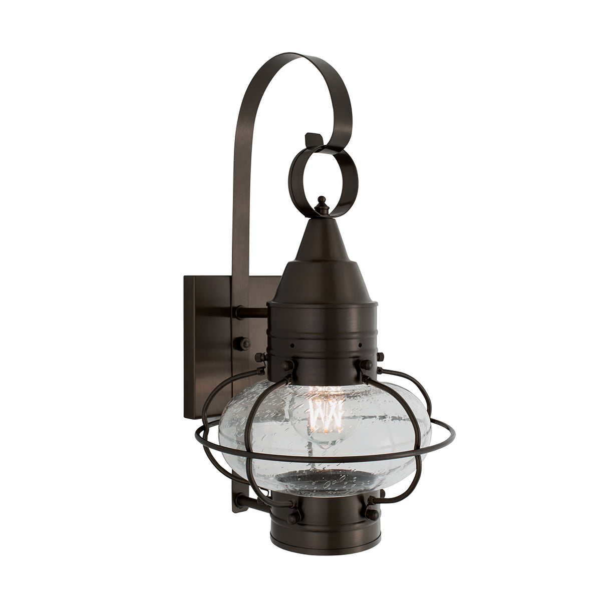 Elk 1513-BR-SE Classic Onion Outdoor Wall Light - Bronze with Seeded Glass