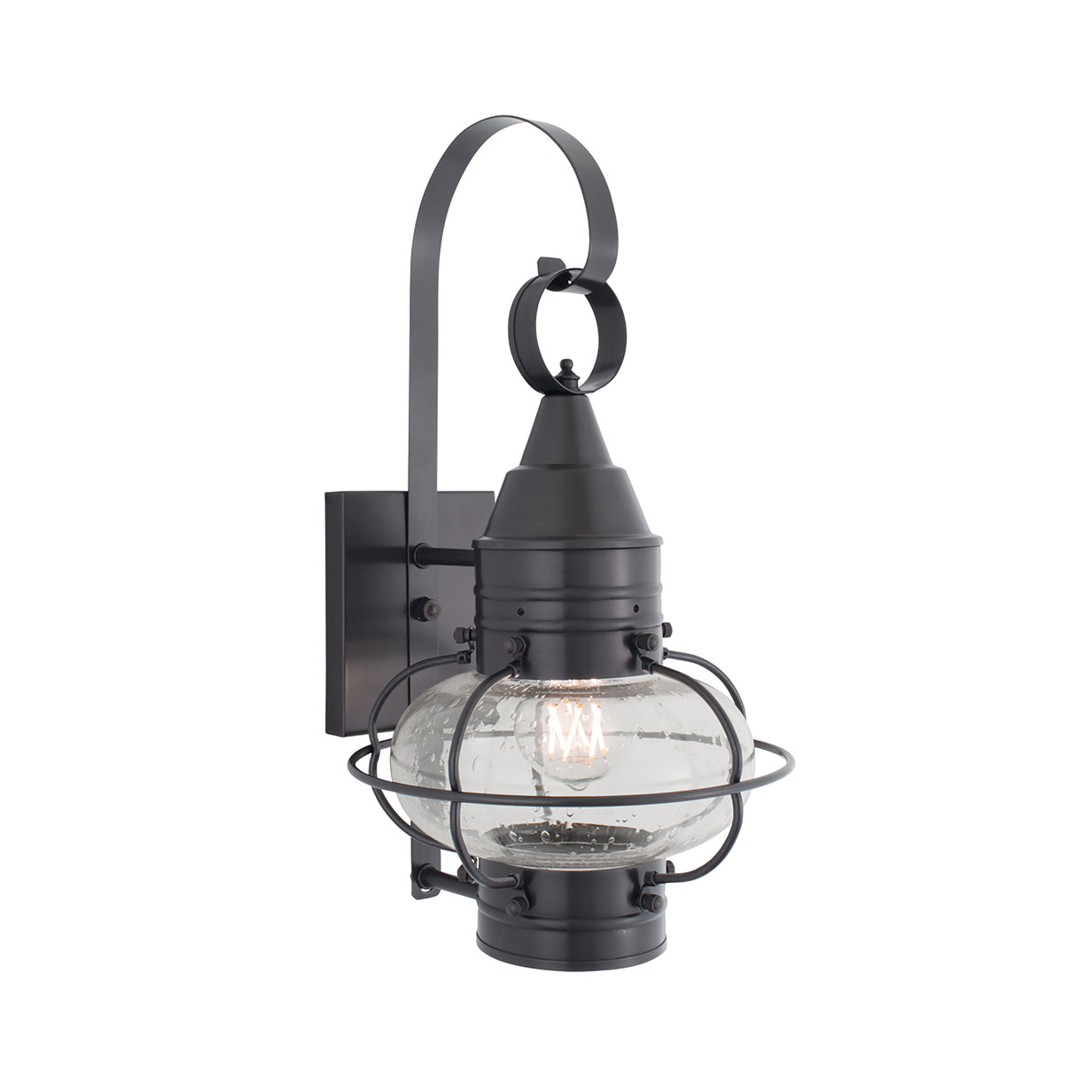 Elk 1513-GM-SE Classic Onion Outdoor Wall Light - Gun Metal with Seeded Glass