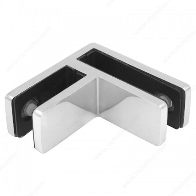 Richelieu SSPFEB90GB 90° Glass Connector, with Square Ends, Graphite Black, 13/32 to 15/32 in, 2 9/16 in