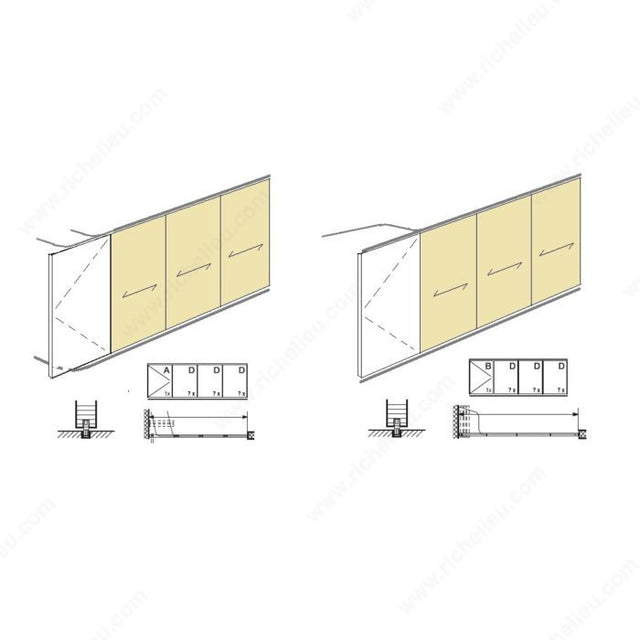 Richelieu 65918650D TYPE D Sliding Door Hardware Set