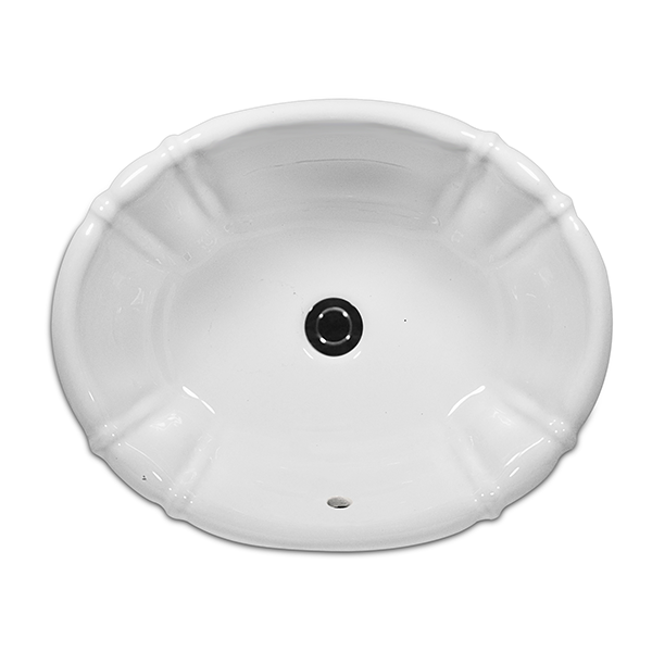Icera White Antigua II Drop-in Lavatory No Faucet Holes