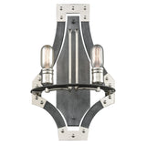 Elk 15230/2 Riveted Plate 20'' High 2-Light Sconce - Silverdust Iron