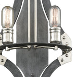 Elk 15230/2 Riveted Plate 20'' High 2-Light Sconce - Silverdust Iron