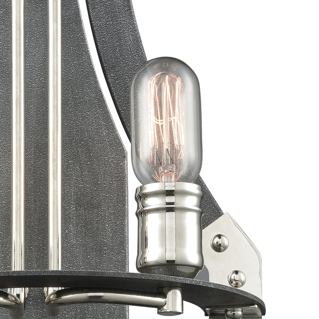 Elk 15230/2 Riveted Plate 20'' High 2-Light Sconce - Silverdust Iron