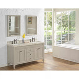 Fairmont Designs TQ-S6022DSW8 60" Three Hole Rectangular Quartz Top in Siberian White