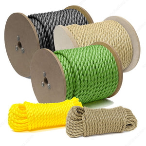 KingCord 404731BGV1 Twisted Polypropylene Rope, Yellow, Coil, 50 ft, 1/2 in, 420 lb