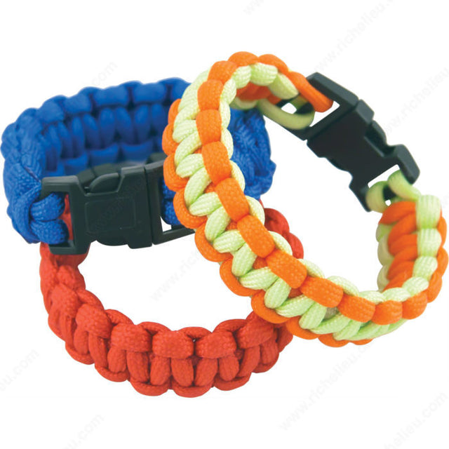 KingCord 449011V1 Paracord 550 Diamond Braid Nylon Bracelet, Black