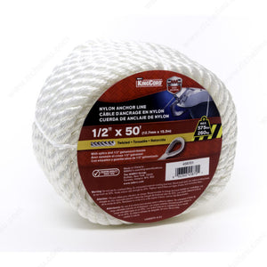 Richelieu 458971BG Twisted Nylon Marine Anchor Line, Coil, KingCord, 100 ft, 1/2 in, 575 lb