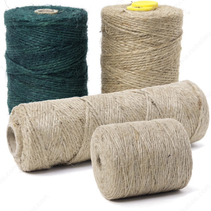 KingCord 301511BGV1 Jute Twine ­, Green, Spool, Fine, 190 ft